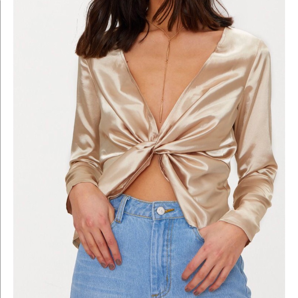 Satin twist blouse